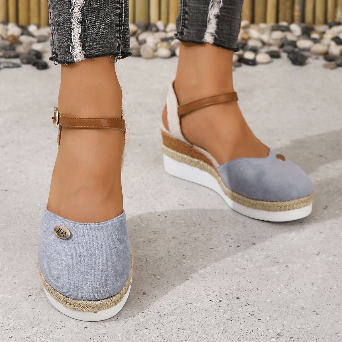 Women's Platform Wedge Lightweight Hemp Rope Sandals