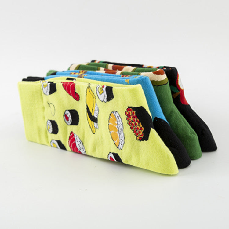 Colorful Food-themed Socks Casual Cotton