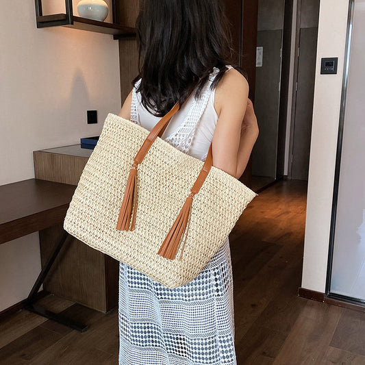 High-grade Large-capacity Woven Shoulder Bag For Women