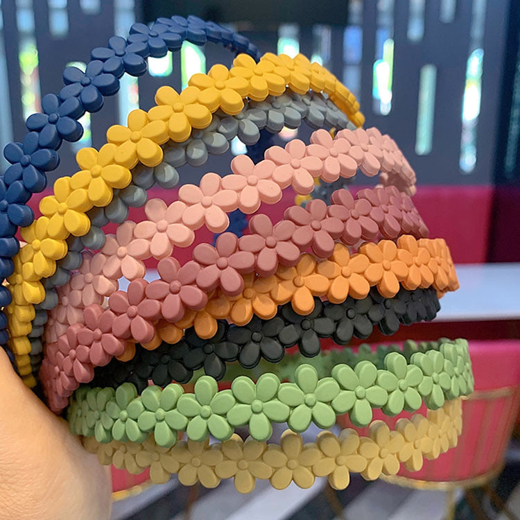 Rubber Paint Frosted Headband Candy Color Head Buckle Fixer Anti-broken Hair Accessories