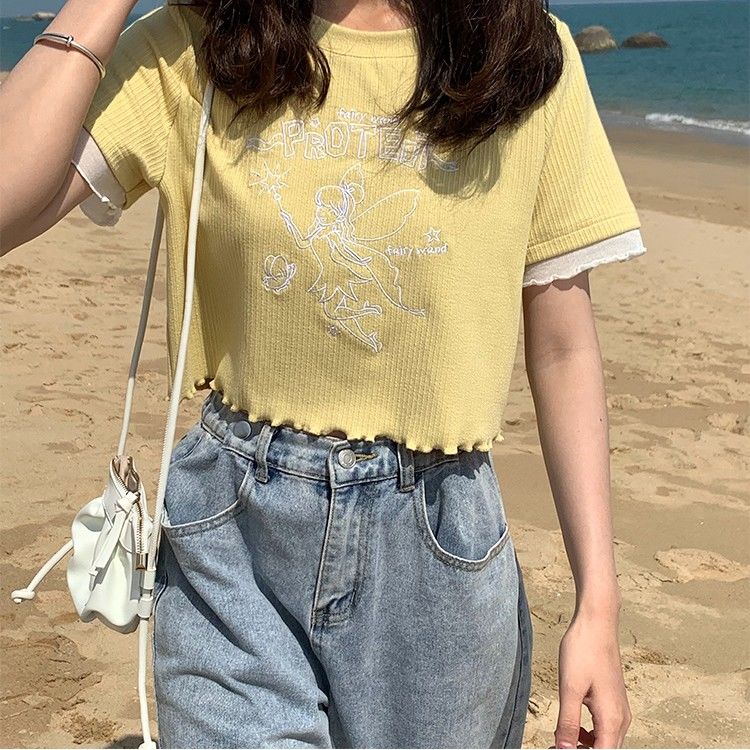 European And American Women's Loose Short-sleeved T-shirt