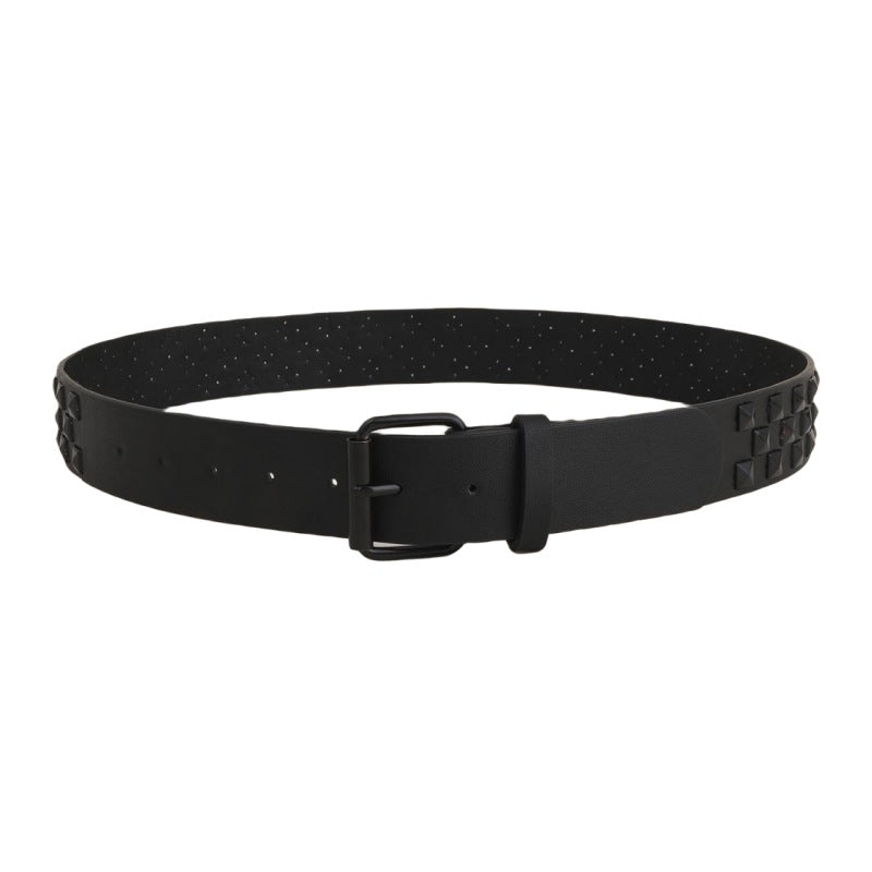 Women's European And American Square Bead Pyramid Punk Wide Belt