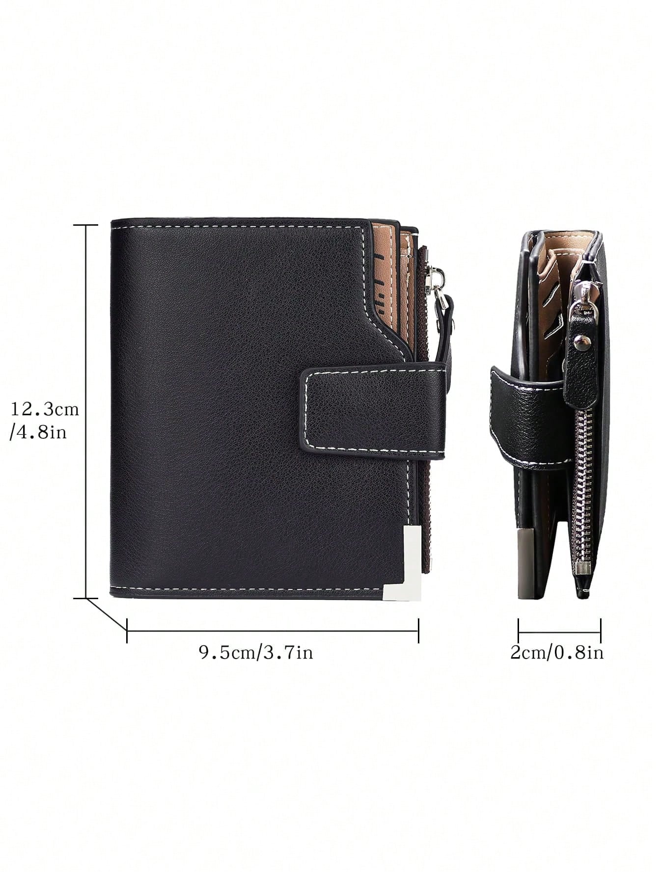 SHABILI Men'S Short Slim Wallet Multi-Slot Fashion New Style Business Soft Leather Vertical Bifold Wallet for Men Wallet Purse Wallet Men Wallet Leather