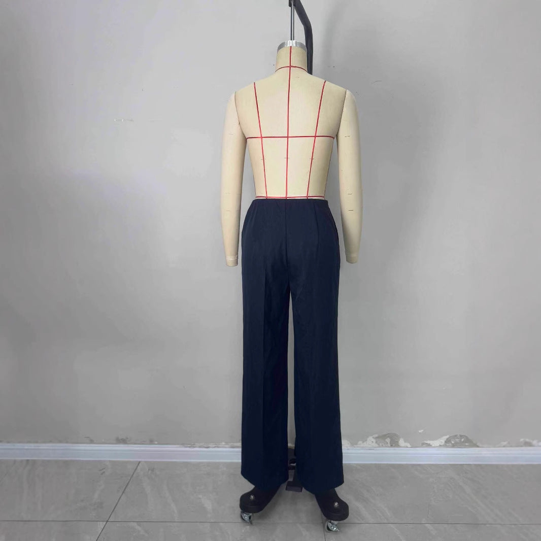 Versatile Button-fly Straight-leg Trousers