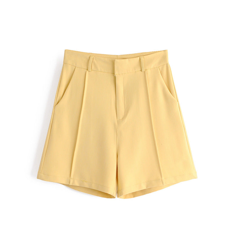 Pure Color Women's Casual Three-piece Shorts