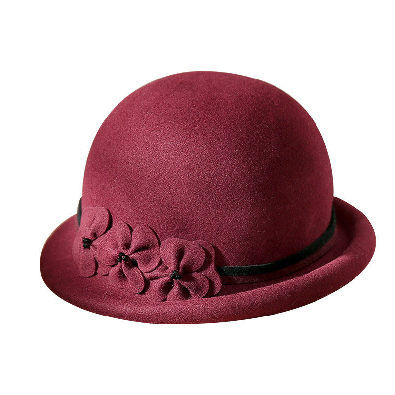 Women's All-match Woolen Elegant Flowers Beret