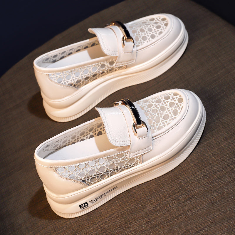 Inner Heightening Single Shoes All-match Net Yarn One Pedal
