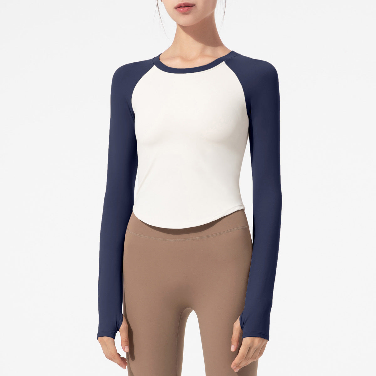 Tight Color Matching Top With Chest Pad