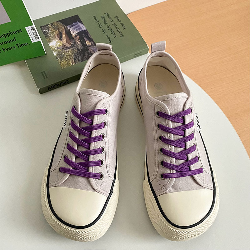 Women's Mango Canvas Shoes Lace-up Platform Flat Heel
