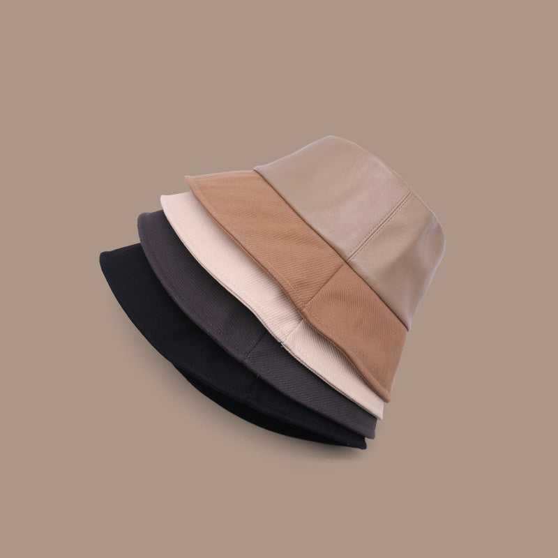 Stylish Color-block Bucket Hat That Flatters The Face For A Slimming Effect