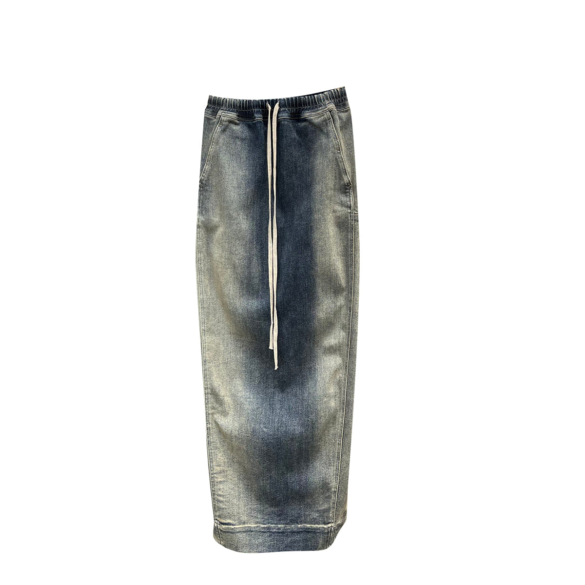 Elasticated Waistband Turned Into An Old Washed Denim Skirt
