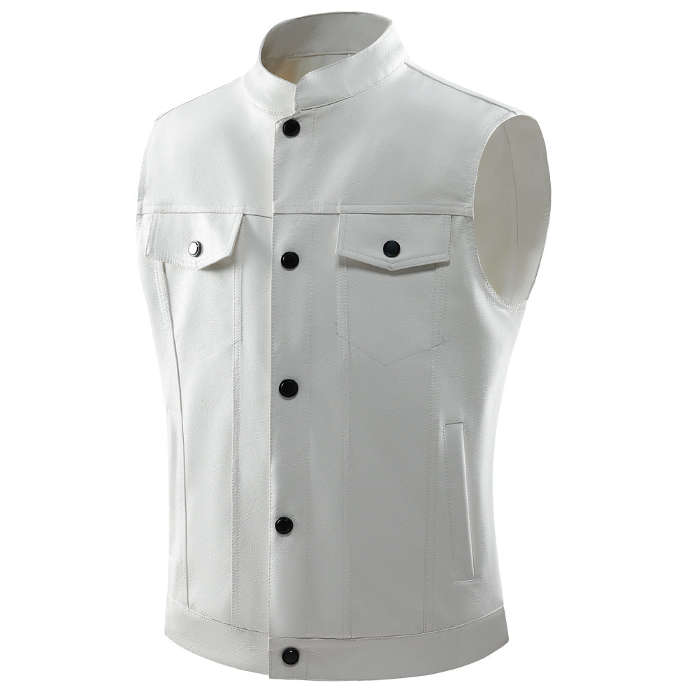 Men's Casual Multi-pocket Stand Collar Vest Coat