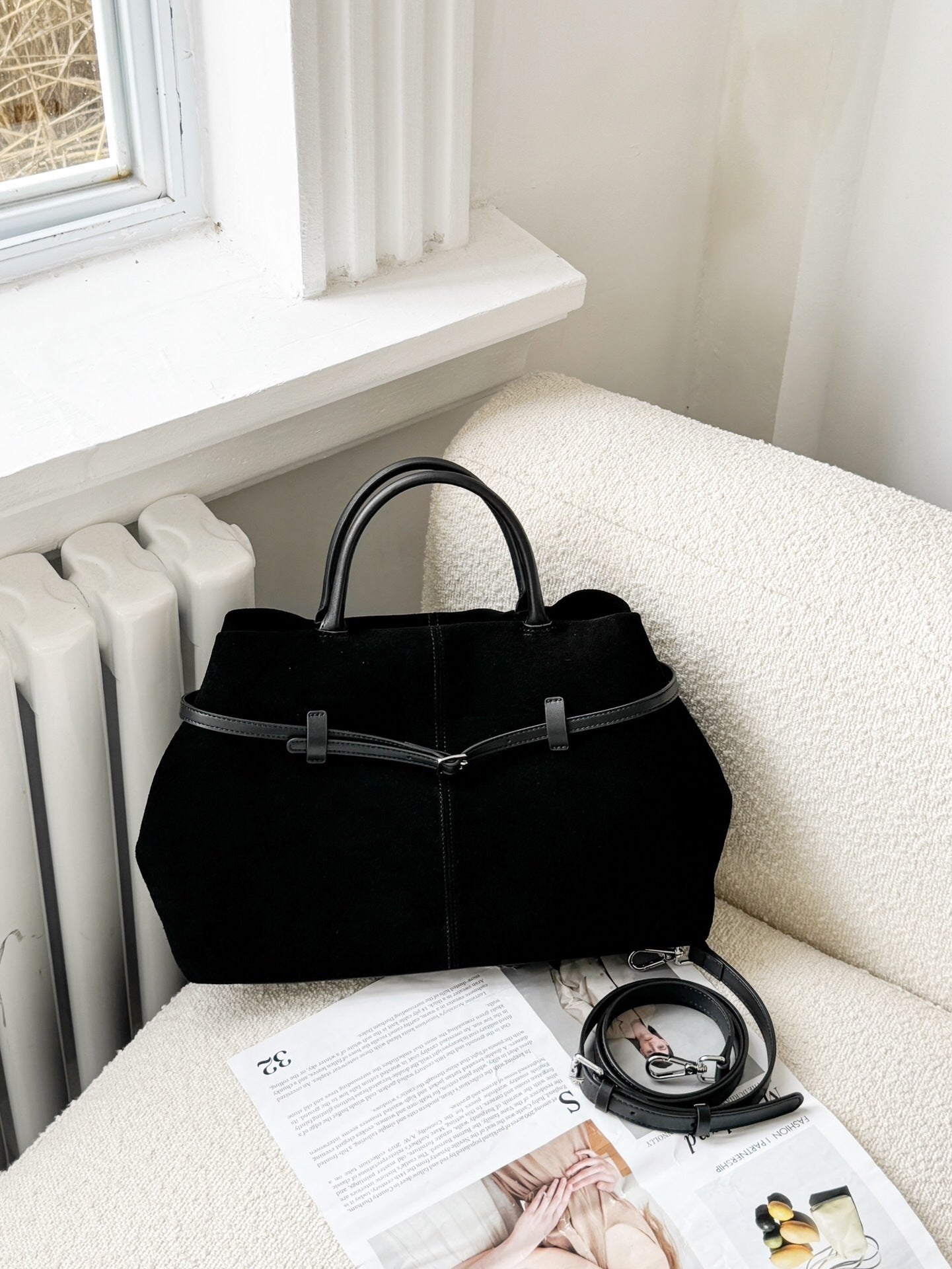 High-grade Suede Retro Easy Matching Commuter Frosted Portable Shoulder Crossbody Bag