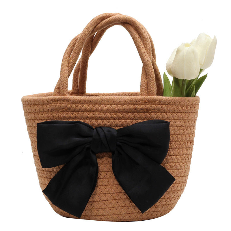 Portable Rainbow Woven Bag For Beach Vacation