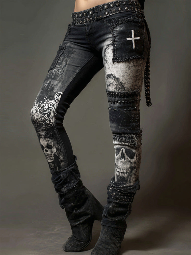 Womens Retro Printed Athletic Yoga Pants