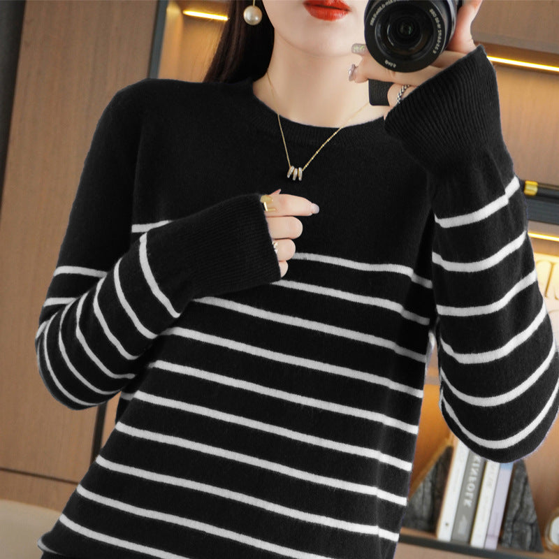 Round Neck Long Sleeve Thin Sweater
