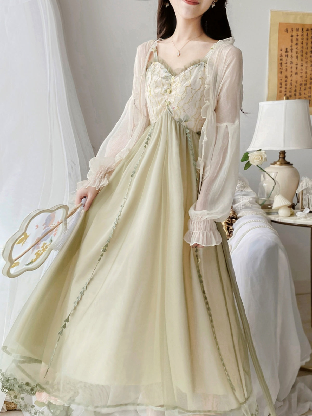 Dress With Super Fairy Lace Patchwork Mesh