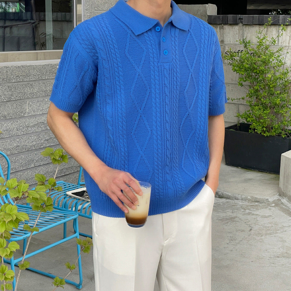 Men's Summer Loose Lapels T-shirt Sweater