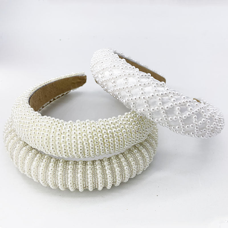 Bridal Retro Affordable Luxury Pearl Headband Hair Accessories