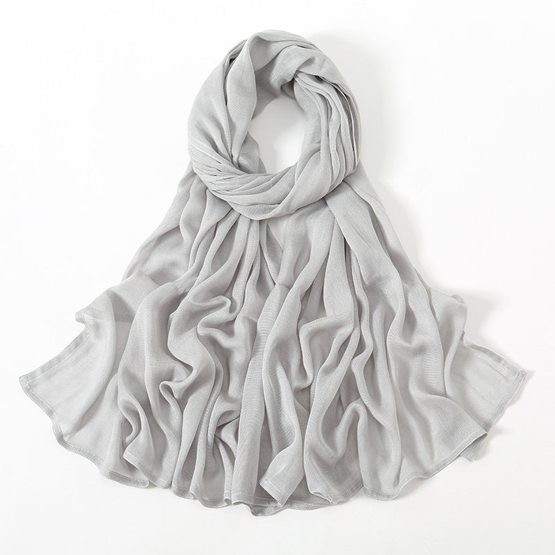 Solid Color Malay Indonesian Rayon Scarf Wide Brim Thin Modal Breathable