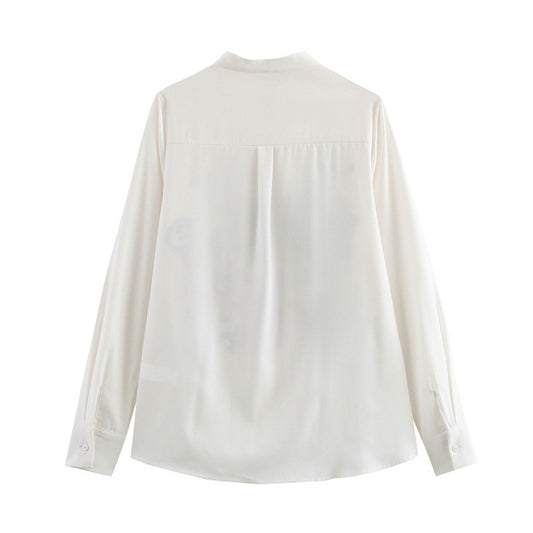 European And American Style Simple Retro Fireworks Long Sleeve Round Neck Shirt