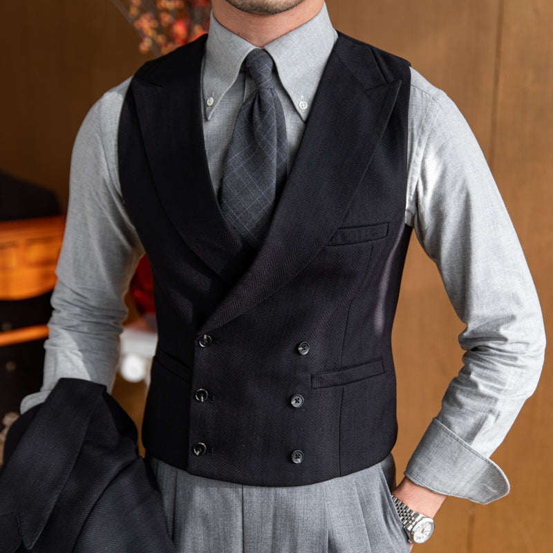 High-quality Banquet Suit Collar Double-breasted Vest