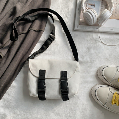 Women's Simple Tooling Messenger Canvas Bag