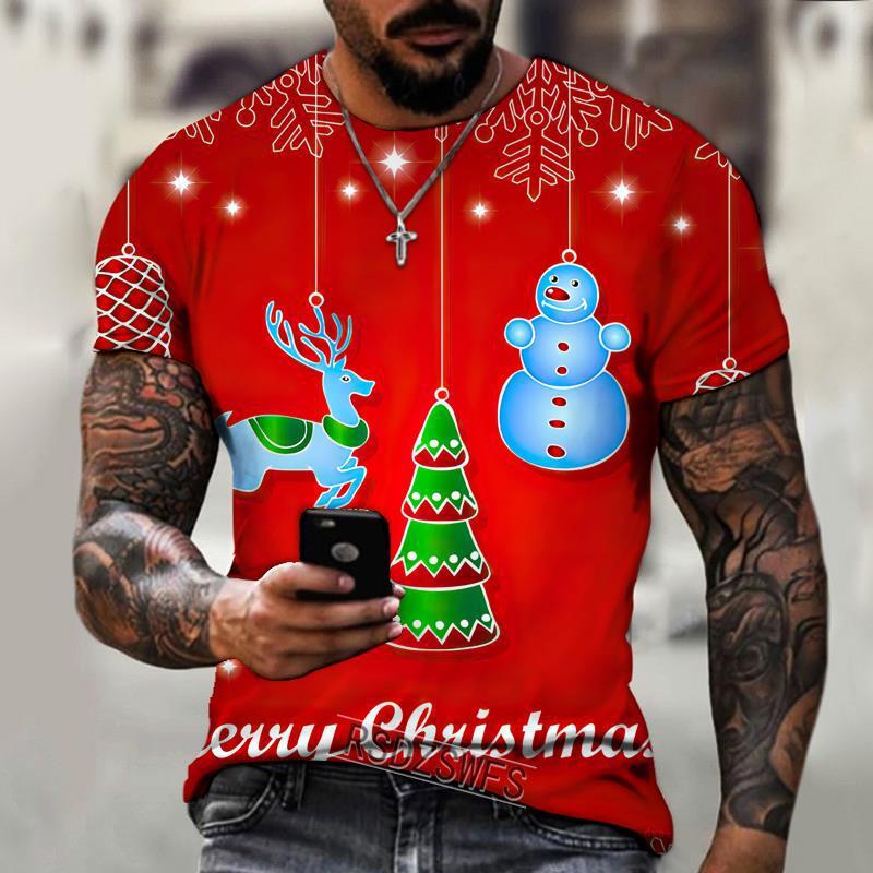 Fashion Christmas Short Sleeve Round Neck