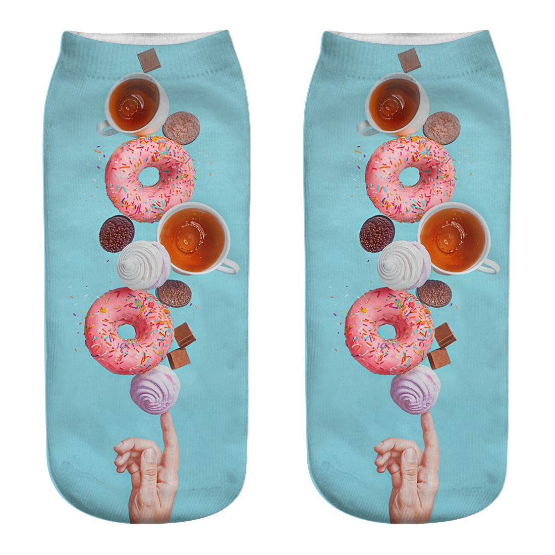 New 3D Digital Printing Harajuku Food Donut Socks Cartoon Three-dimensional Printing