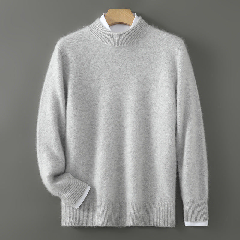 Half Wool Batwing Knit Sweater Solid Color Casual Base Shirt
