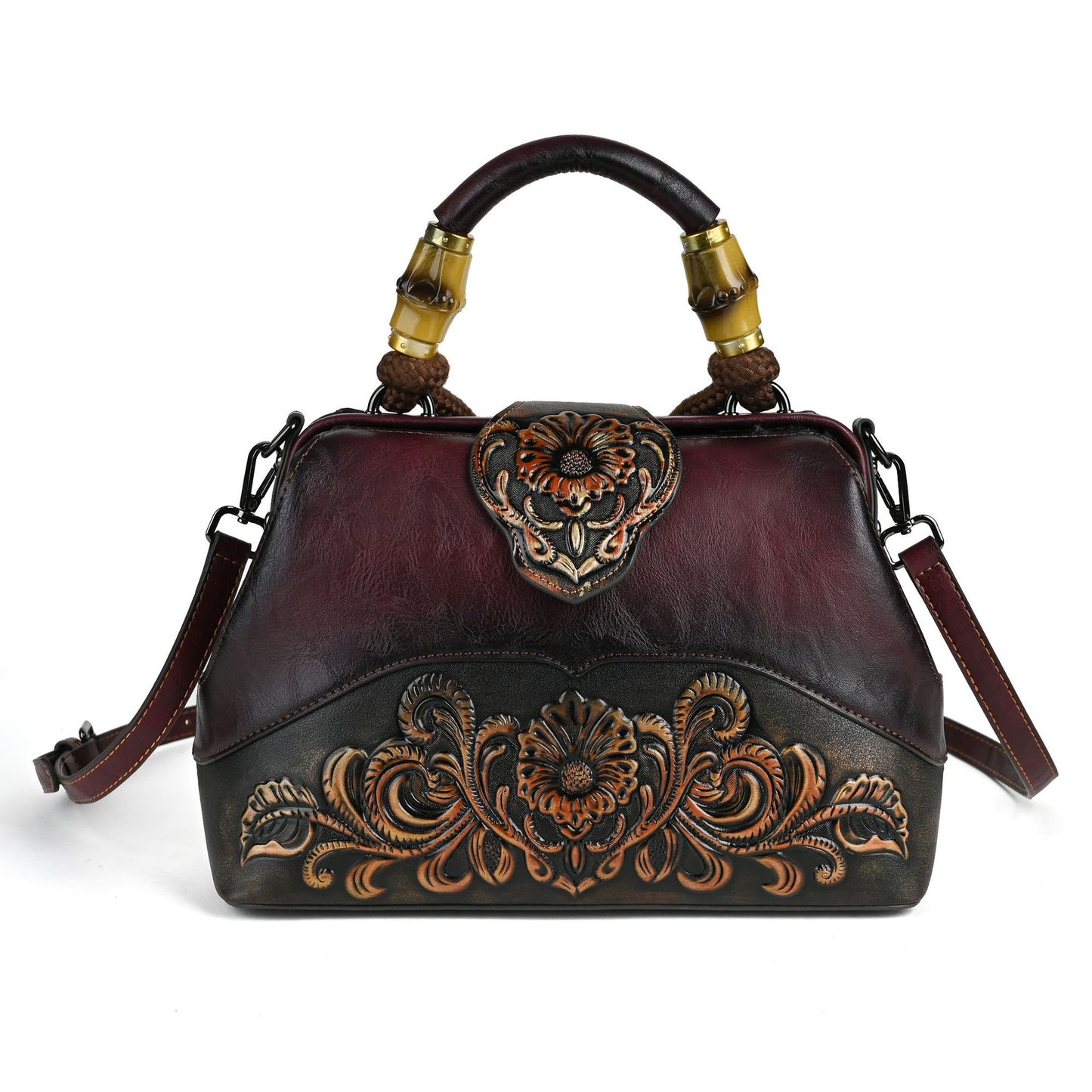 Retropræget Håndfarvet Håndtaske Crossbody Klemme-taske