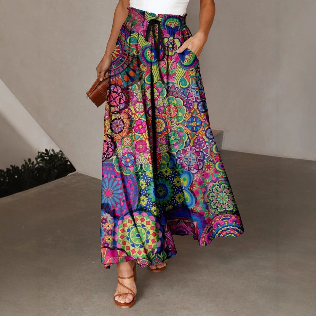 Bohemian Style Printed Women's Fashion Skirt