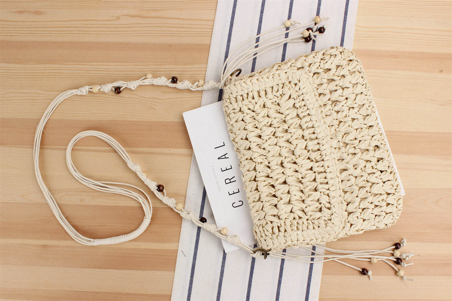 Flip Crossbody Straw Fan Face Flower Woven Bag