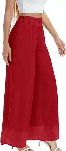 Casual Chiffon Wide-leg Pants A Trendy Loose-fitting Must-have Style For Laid-back Looks