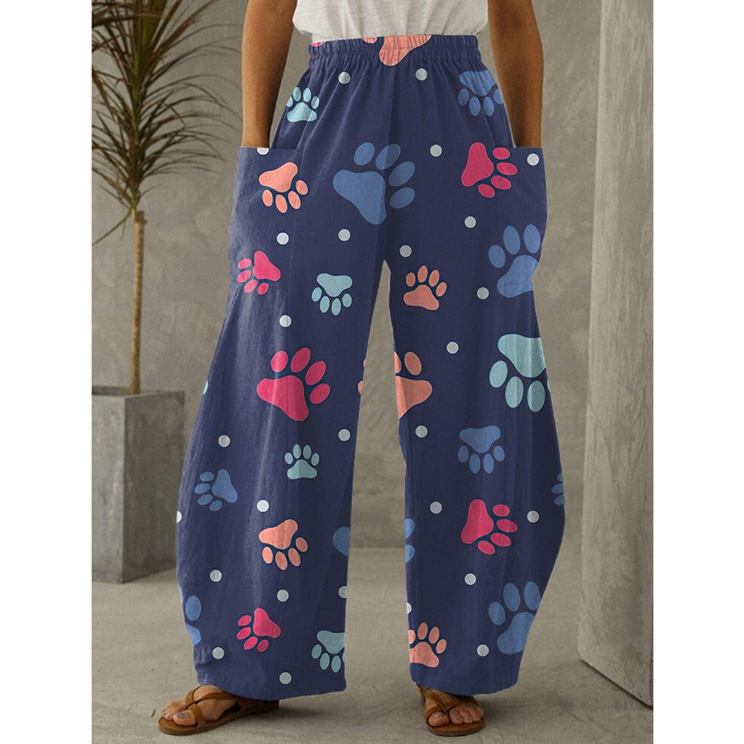 Printed 3D Trendy Irregular Wide-leg Pants