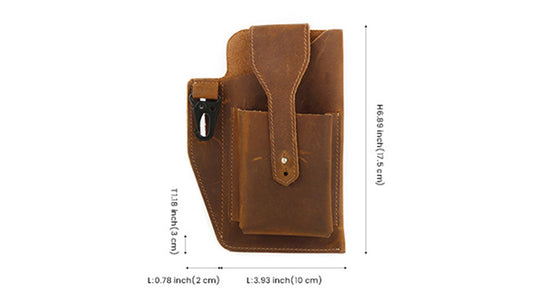 Mens Fashion Vintage Solid Color Waist Bag
