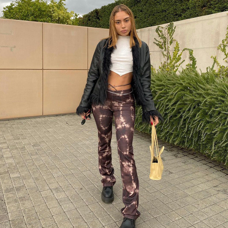 Explosive New Camouflage Print Lace-up Slim Casual Pants
