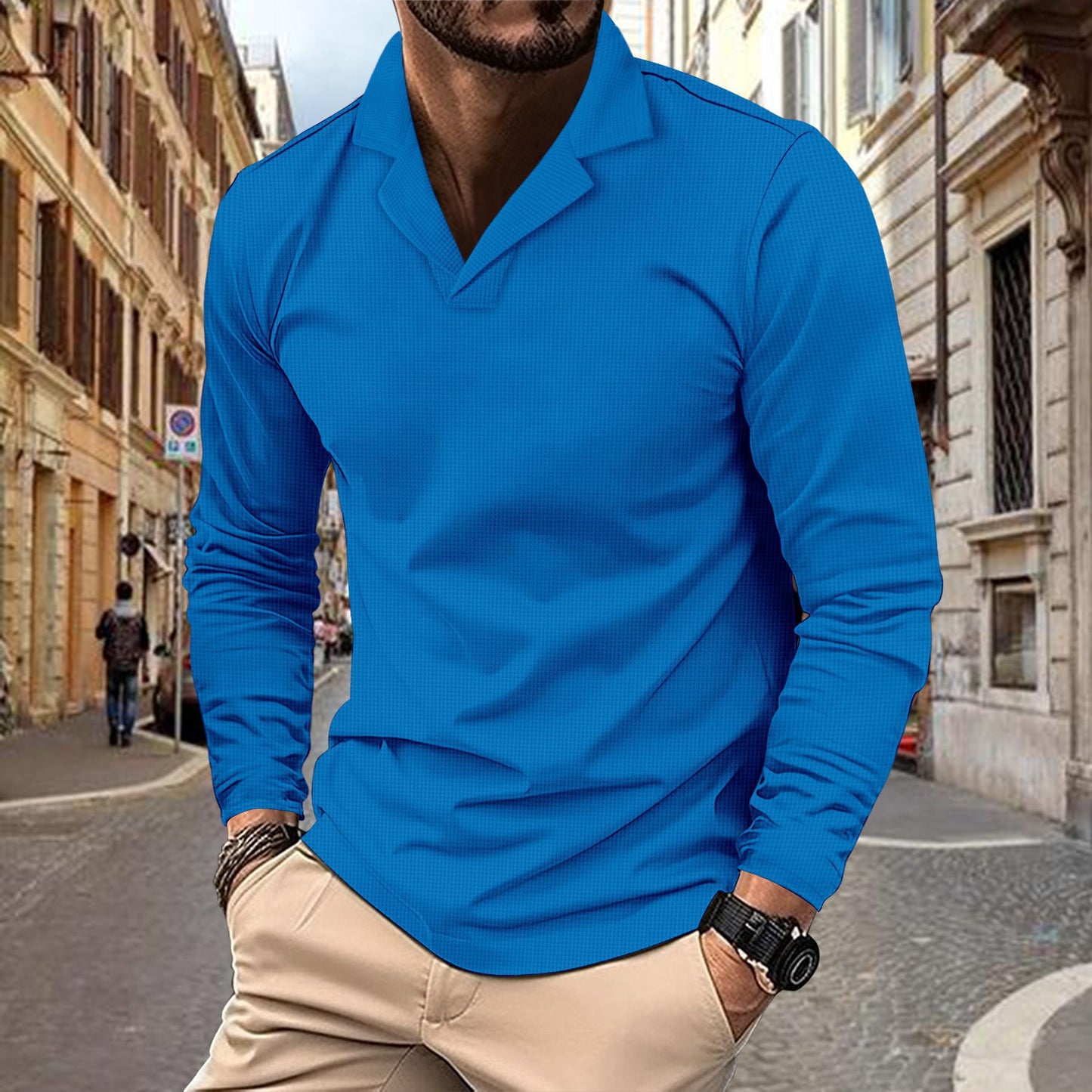Suit Collar Solid Color Casual Long Sleeves