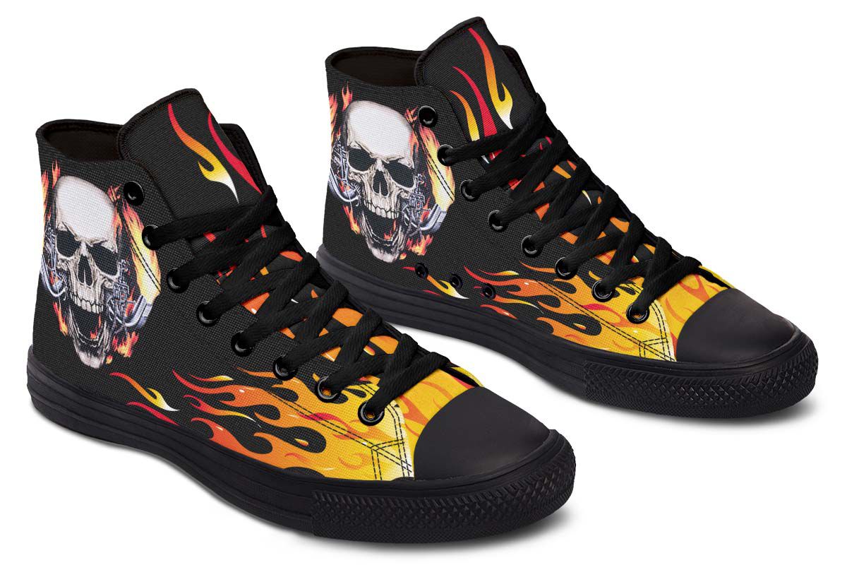 Men's And Women's Fashion Color Printing High-top Canvas Shoes