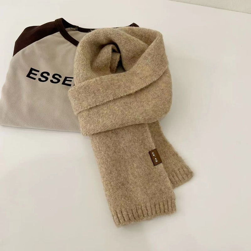 Children's Scarf Autumn And Winter Artificial Cashmere Clip Flower Solid Color