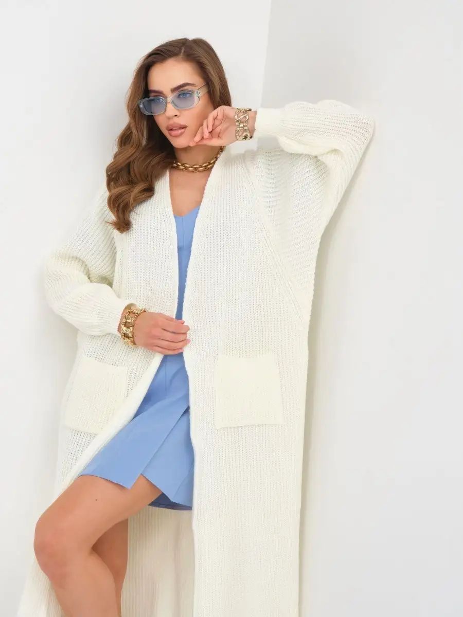 Women's Long Knitted Cardigan Buckle-free Coat