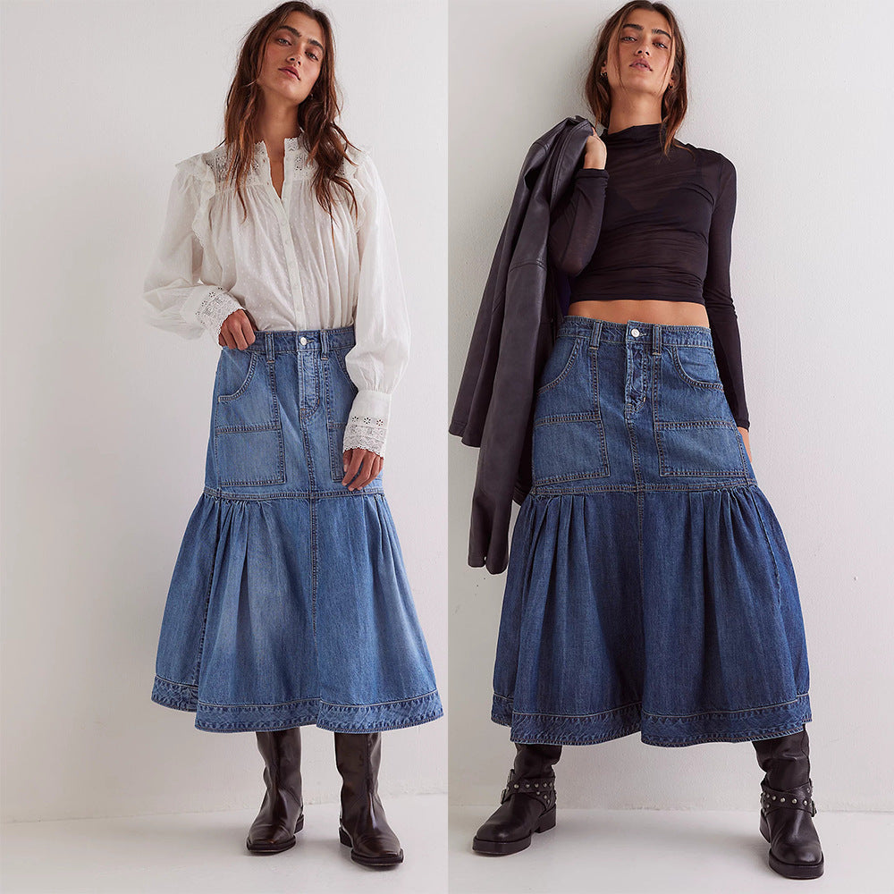 Fashion Personality Retro Women's Casual Denim Skirt