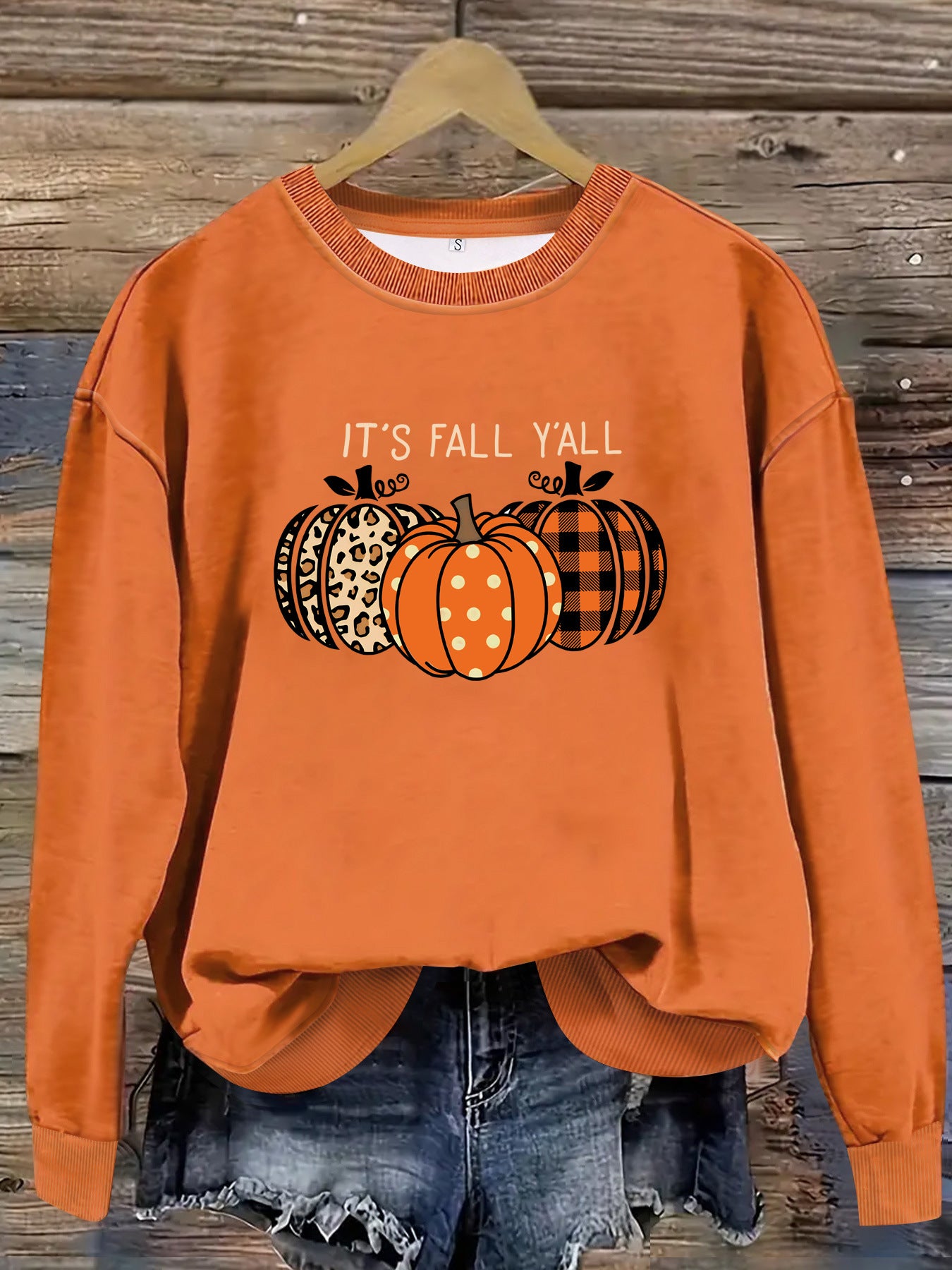 Round Neck Halloween Pumpkin Sweater
