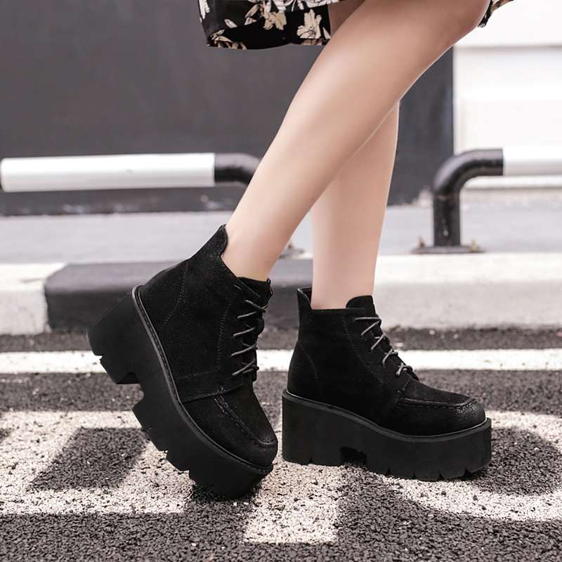Fashion Biker Nude Ankle Women's Boots