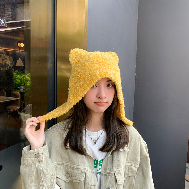 Female Fashion Warm Cat Ears Pullover Hat