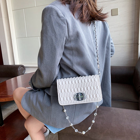 Women's Metal Bead Chain Fashion One-shoulder Messenger Bag