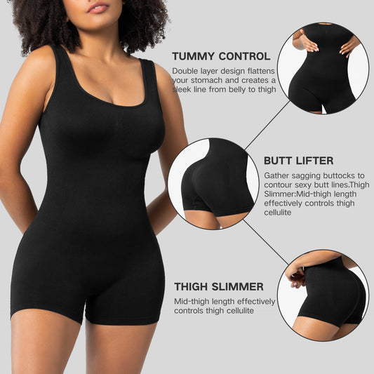 Ensfarvet integreret sports-shapewear til kvinder