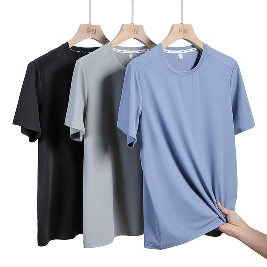 Summer Solid Color Men's Casual Bottoming Shirt