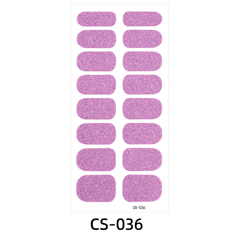 Pure Color Nail Stickers Onion Powder Gradient Manicure