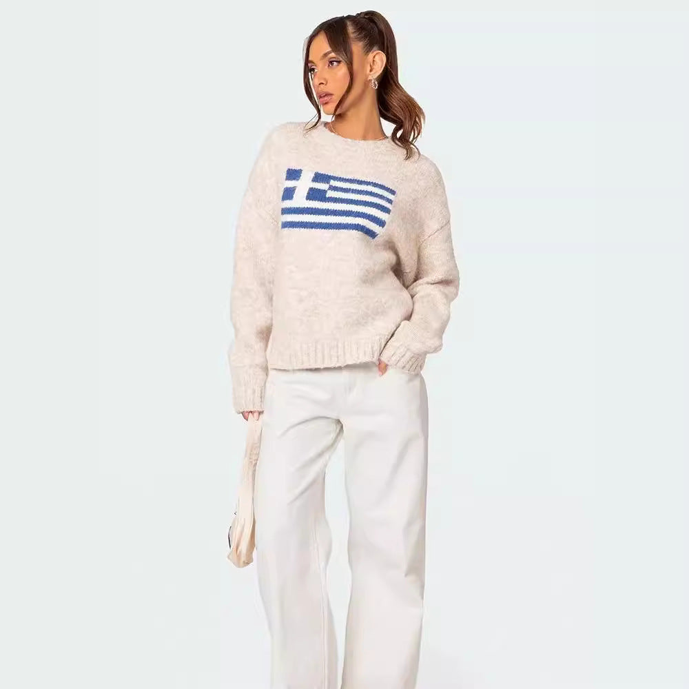Koreansk stil Harajuku løs, afslappet og smuk sweater